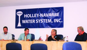 HNWS Vice President Bien May, President Daryl Lynchard, General Manager Paul Gardner and Robert Coley discussed the election process at Tuesday night’s board of director’s meeting. (Photo by Romi White | South Santa Rosa News)