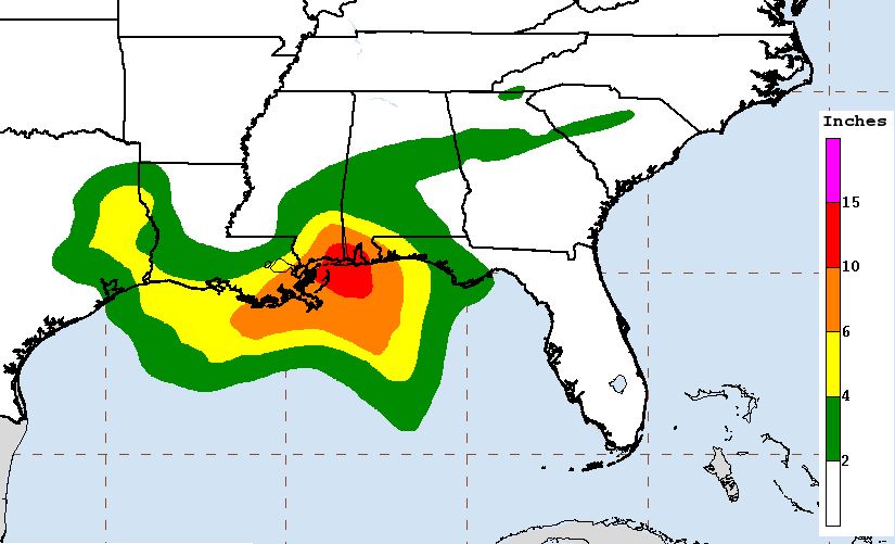 Projected rainfall TS C South Santa Rosa News